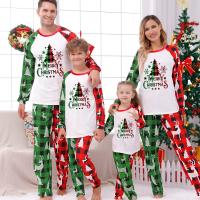 Polyester Parent-child Sleepwear christmas design & loose printed Set