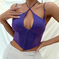 Polyester Camisole & skinny & hollow purple PC