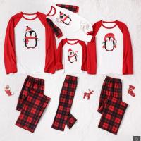Polyester Parent-Child Cloth Set christmas design printed red Set