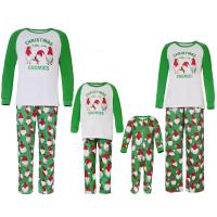 Polyester Parent-Child Cloth Set christmas design patchwork green Set