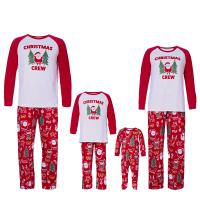 Polyester Parent-Child Cloth Set christmas design patchwork white Set