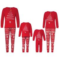 Cotton Parent-Child Cloth Set christmas design patchwork red Set