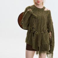 Acrylic Tassels Women Sweater & loose & hollow knitted PC