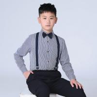 Polyester & Cotton Slim Boy Leisure Suit  striped Set