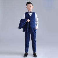 Viscose & Polyester & Cotton Slim Boy Leisure Suit printed plaid Set