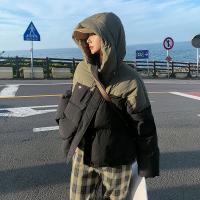 Polyester Women Parkas thicken & loose & thermal patchwork PC