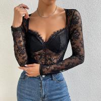 Lace Slim Women Jumpsuit see through look patchwork PC