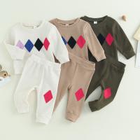 Algodón Conjunto de ropa para niños, Pantalones & parte superior, Argyle, más colores para elegir,  trozo
