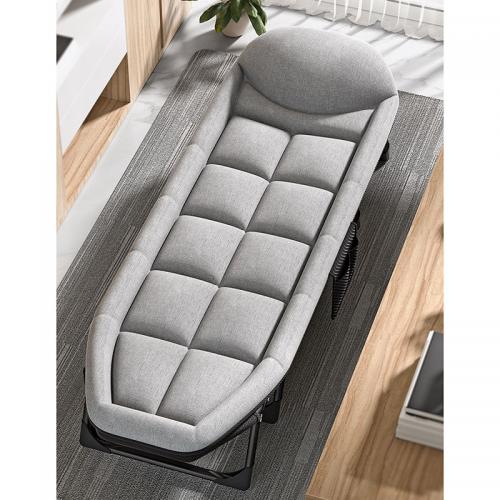 Steel Tube & Cotton Linen adjustable Foldable Bed portable gray PC
