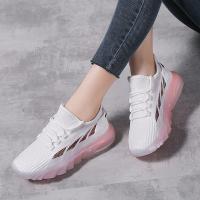 Mesh Fabric front drawstring Women Sport Shoes & breathable Plastic Injection Pair
