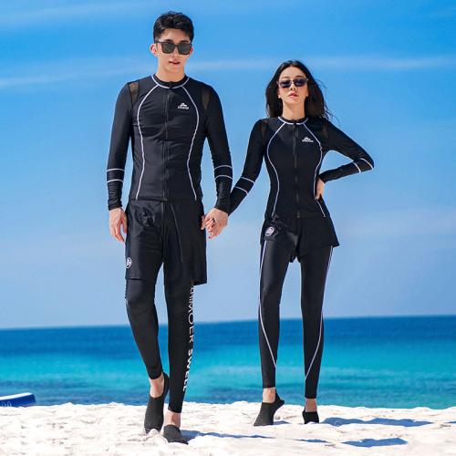 Polyamide Quick Dry Couple Diving Suit & sun protection black Set
