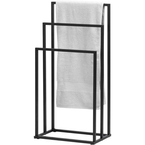 Brass & Iron Concise & Storage Rack Towel Bars durable & large capacity Solid black PC