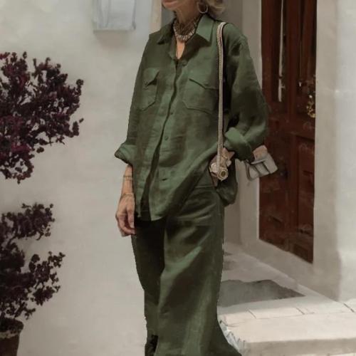 Polyester Frauen Casual Set, Hosen & Nach oben, mehr Farben zur Auswahl,  Festgelegt