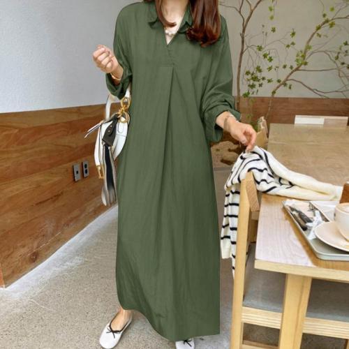 Polyester Plus Size One-piece Dress & loose PC