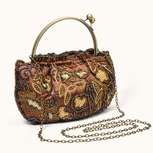 Beaded & Polyester Box Bag Clutch Bag with chain & durable & hardwearing embroidery PC