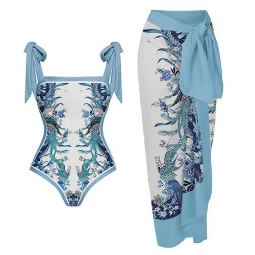 Polyester One-piece Swimsuit  printed PC