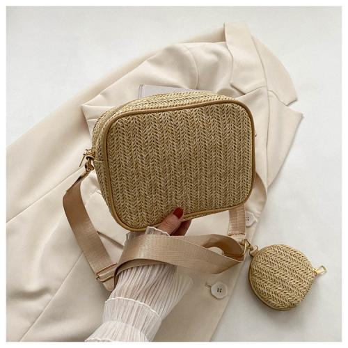 Straw With Coin Purse & Easy Matching & Weave Crossbody Bag PC