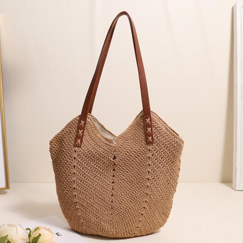 Cotton Cord Beach Bag & Easy Matching Woven Shoulder Bag large capacity PC