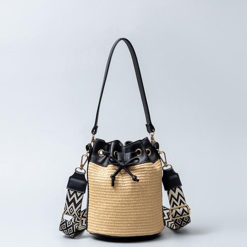 Straw & PU Leather Easy Matching & Weave Crossbody Bag PC