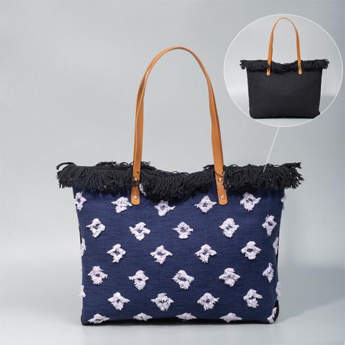 Canvas Tote Bag & Easy Matching & Tassels Shoulder Bag large capacity PC