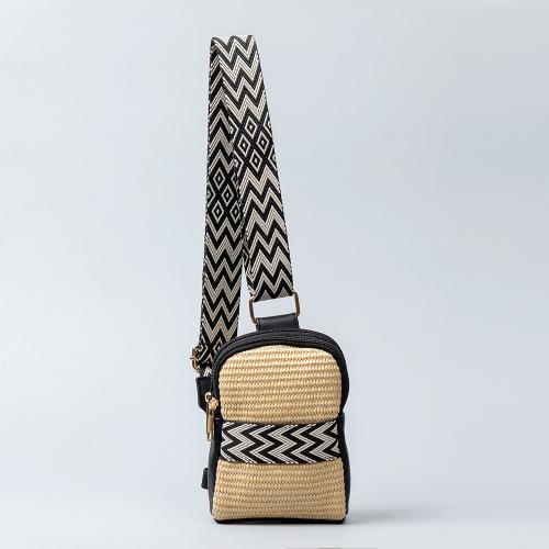 Straw & PU Leather Easy Matching Sling Bag PC