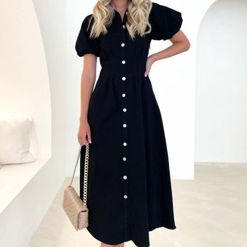 Polyester Waist-controlled & long style One-piece Dress Solid PC