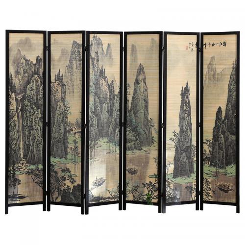 Pine & Bamboo Chips foldable Floor Screen for home decoration printed Solid Lot