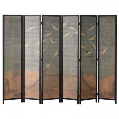 Pine & Bamboo Chips foldable Floor Screen for home decoration printed Lot
