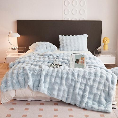 Polyester Soft Blanket thicken & thermal jacquard plaid PC