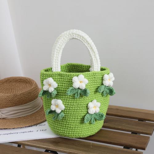 Caddice Handmade & Easy Matching Woven Tote floral green PC