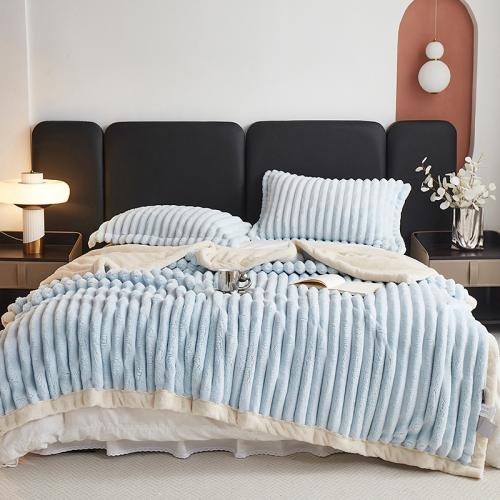 Polyester Soft Blanket thicken & thermal patchwork striped PC