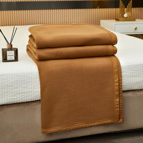 Polyester Soft Blanket & thermal patchwork Solid camel PC