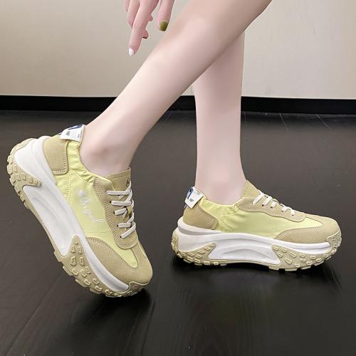 PU Leather front drawstring Women Sport Shoes hardwearing Plastic Injection Pair