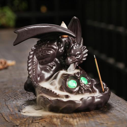 Purple Clay Multifunction Backflow Burner for home decoration & with LED lights handmade PC