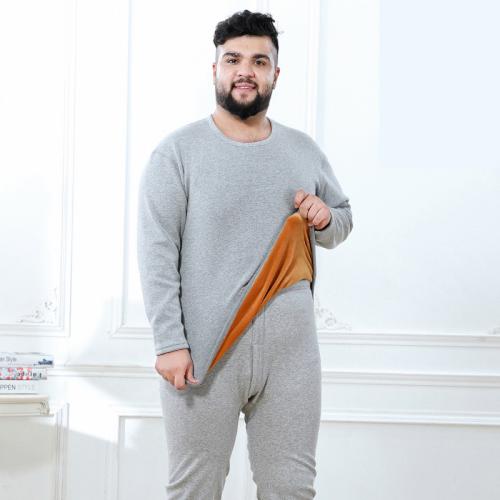 Polyester Plus Size Couple Winter Pajama Set thicken & loose & thermal Set