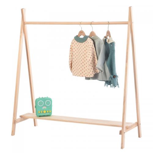 Solid Wood Storage Rack Clothes Hanging Rack PC