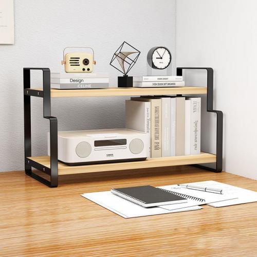 Metal & Solid Wood Bookshelf for storage PC