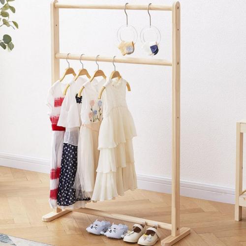 Solid Wood Storage Rack Clothes Hanging Rack  PC