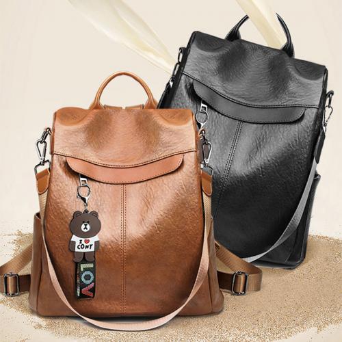 PU Leather Backpack anti-theft & large capacity & soft surface PC