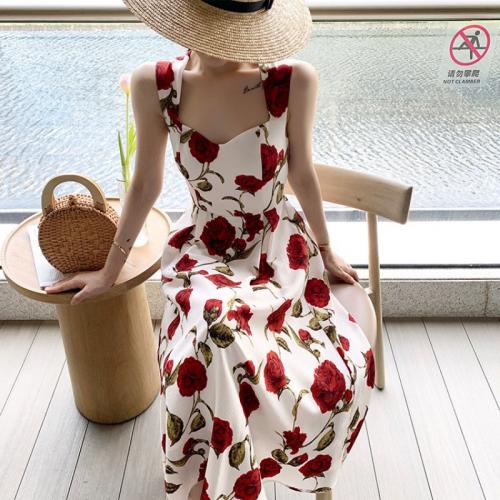 Spandex & Polyester Einteiliges Kleid, Patchwork, Floral, Weiß,  Stück