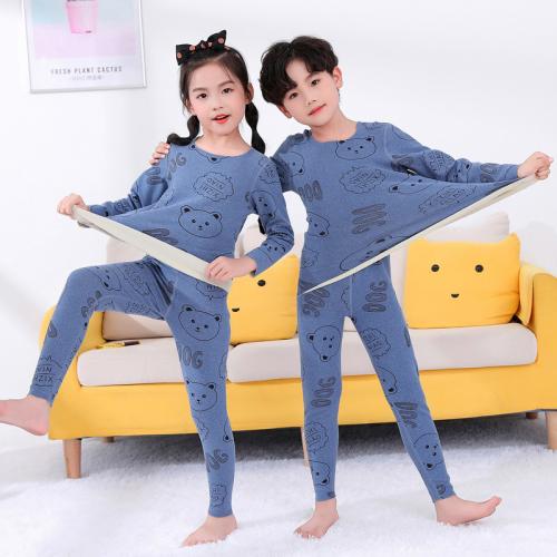 Polyester Children Pajama Set & two piece & loose & unisex Pants & top printed Set