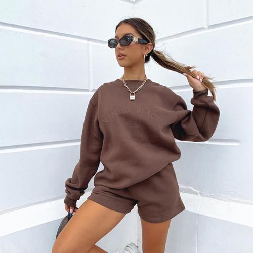 Polyester Women Sweatshirts thicken & loose & breathable Solid PC