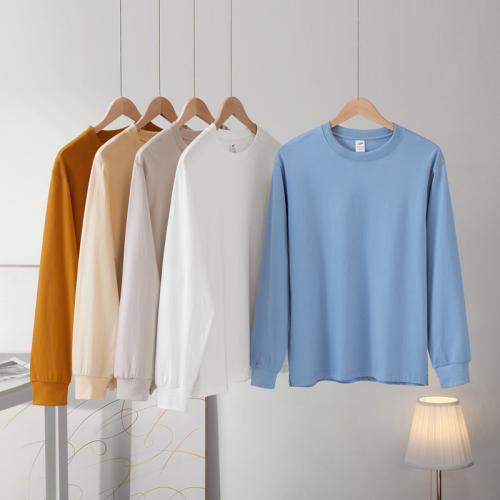 Combed Cotton Women Long Sleeve T-shirt & loose & unisex Solid PC