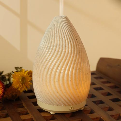 Resin With light & Ultrasonic & silent Aromatherapy Humidifier with USB interface beige PC