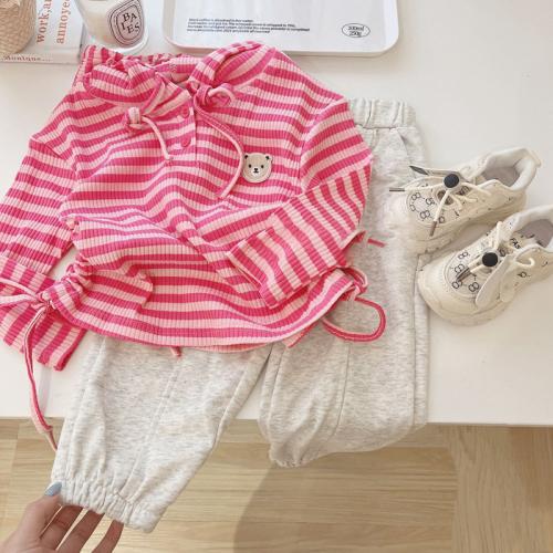 Cotton Girl Clothes Set & two piece Pants & top Solid PC