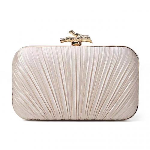 Metal & Polyester Easy Matching Clutch Bag with chain Apricot PC