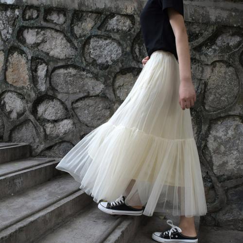 Polyester Maxi Skirt large hem design & breathable : PC