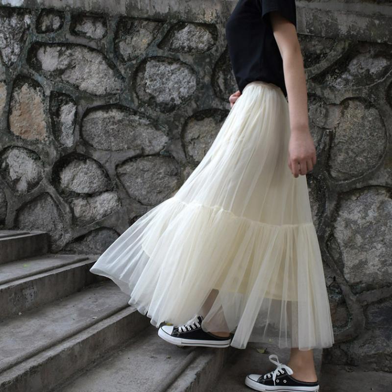 Polyester Maxi Skirt large hem design & breathable : PC - YYW