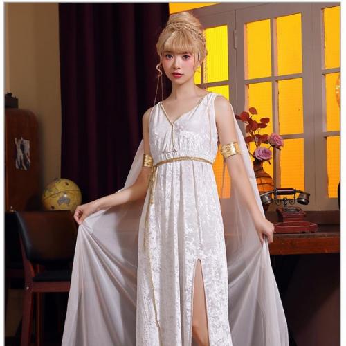 Polyester Einteiliges Kleid, Patchwork, Weiß,  Stück