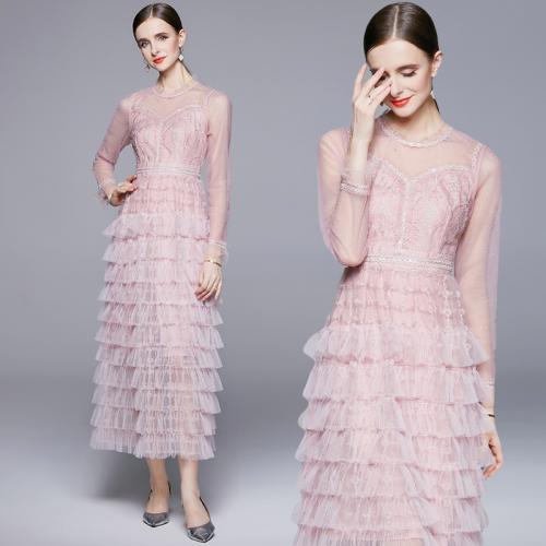 ポリエステル ワンピースドレス ピンク 一つ